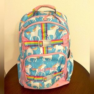 Pottery Barn Mackenzie Aqua Unicorn Parade Backpacks size Large $64.50